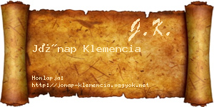 Jónap Klemencia névjegykártya